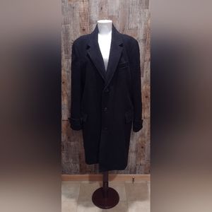 NWT $349 LANDS' END NAVY BLUE WOOL BLEND MEN'S CLASSIC DRESS TOP COAT SZ L NEW